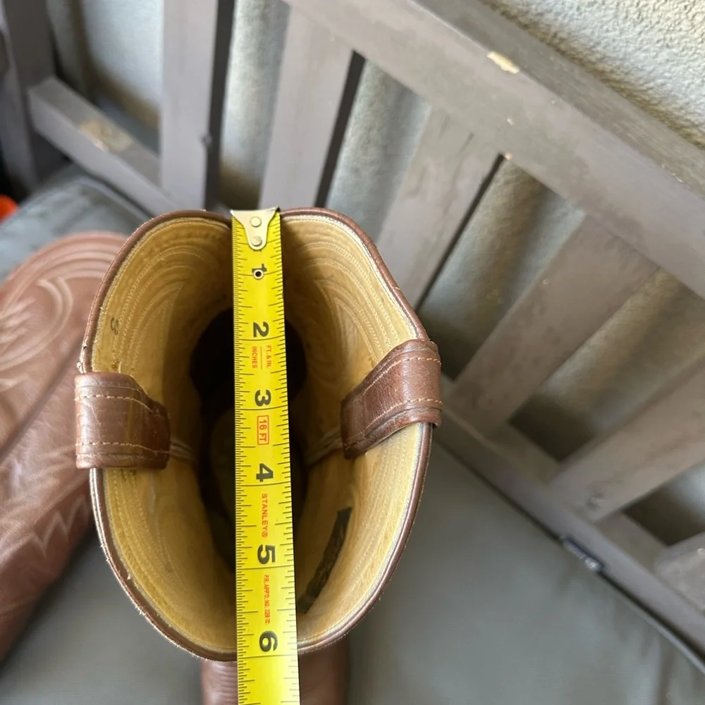 Tony Lama Brown Western Cowboy Boots - Picture 8 of 10